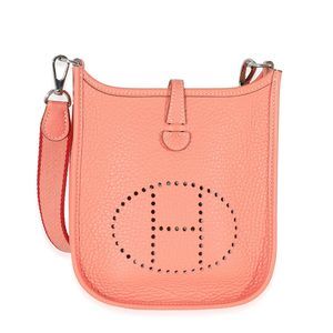 Hermès Clemence Flamingo Coral Mini Evelyne TPM 16